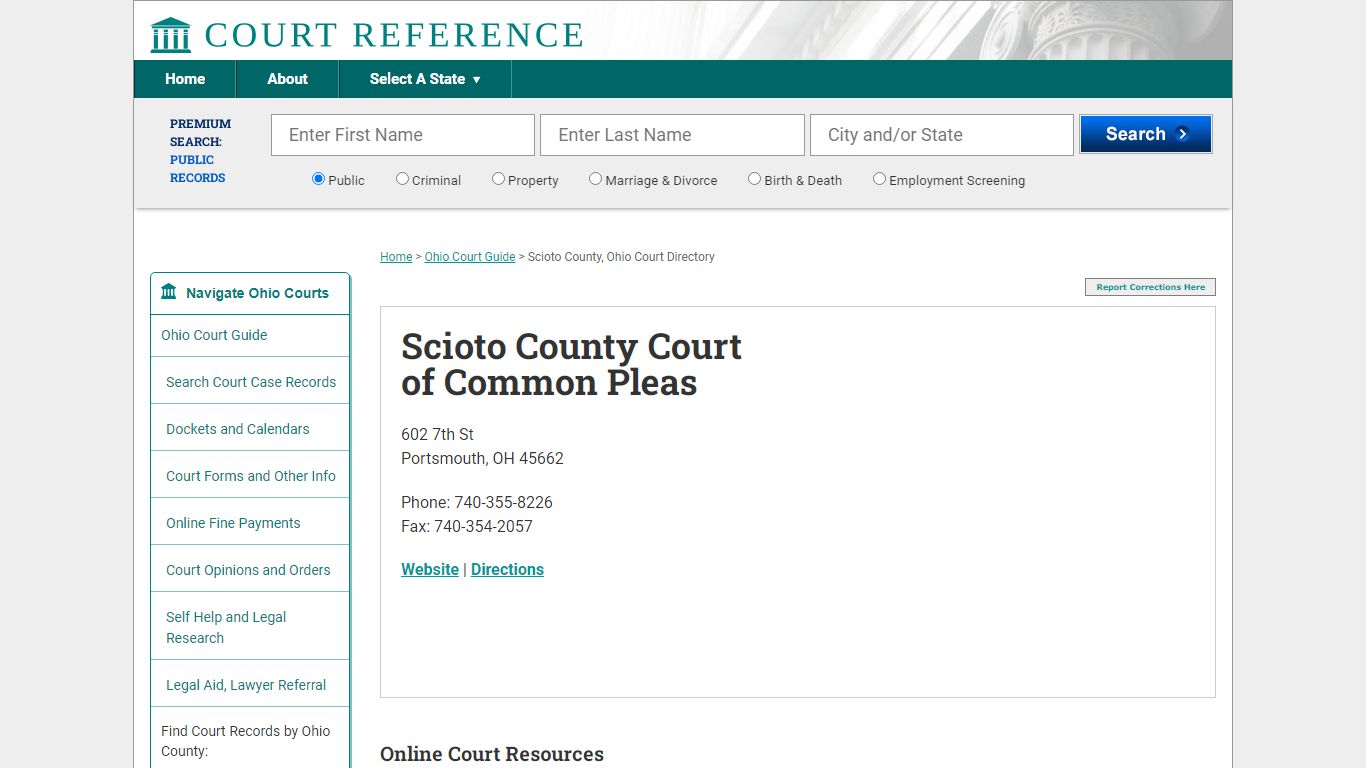 Scioto County Court of Common Pleas